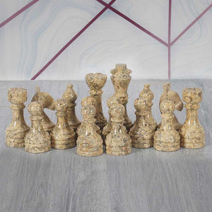 Marble Red & Coral Premium Quality Chess Game Figures