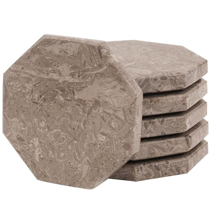 Marble Set of 6 Kitchen Star Coaster Plates