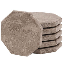 Load image into Gallery viewer, Marble Set of 6 Kitchen Star Coaster Plates
