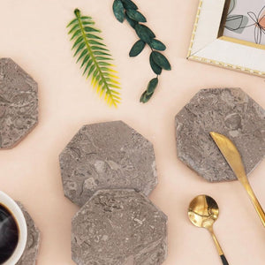 Marble Set of 6 Kitchen Star Coaster Plates