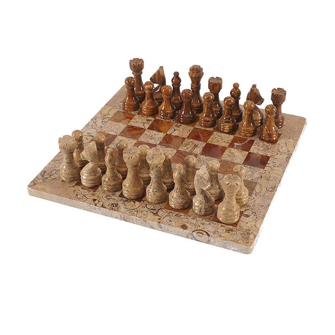 Red and Coral Handmade 12 Inches Premimum Quality Marble Chess Set
