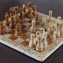 Load image into Gallery viewer, Red and Coral Handmade 12 Inches Premimum Quality Marble Chess Set
