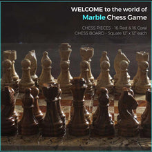 Load image into Gallery viewer, Red and Coral Handmade 12 Inches Premimum Quality Marble Chess Set
