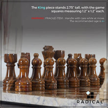 Load image into Gallery viewer, Red and Coral Handmade 12 Inches Premimum Quality Marble Chess Set
