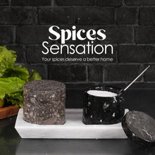 Load image into Gallery viewer, Stylish Marble Salt Cellar with Tray, Trinket Box Kitchen Décor Salt Pepper Bowls

