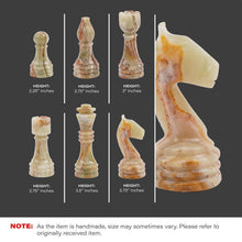 Load image into Gallery viewer, White and Green Handmade 15 Inches High Quality Onyx Marble Chess Set
