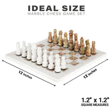 Load image into Gallery viewer, White and Green Onyx Handmade 12 Inches High Quality Marble Chess Set
