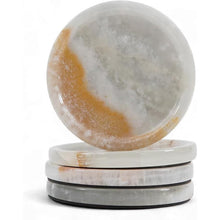 Load image into Gallery viewer, Premium Marble Depth Design Coaster Plates Set of 4 Luxury Table Coasters, Marble Coasters
