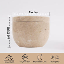 Load image into Gallery viewer, Marble Salt Cellar Small with Magnetic Lid  Handmade Kitchen Salt &amp; Spice Container
