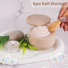 Load image into Gallery viewer, Marble Salt Cellar Small with Magnetic Lid  Handmade Kitchen Salt &amp; Spice Container
