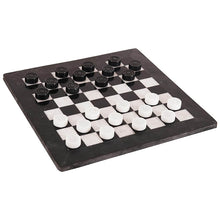 Load image into Gallery viewer, Black and White Handmade 15 Inches Marble Tournament Checkers Set
