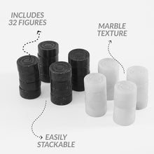 Load image into Gallery viewer, Black and White Handmade 15 Inches Marble Tournament Checkers Set
