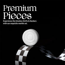 Load image into Gallery viewer, Black and White Handmade 15 Inches Marble Tournament Checkers Set
