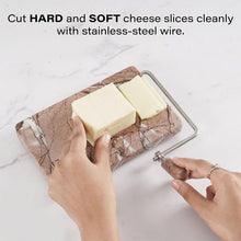 Load image into Gallery viewer, Handmade Marble Cheese Slicer-Cutting Board with Wire
