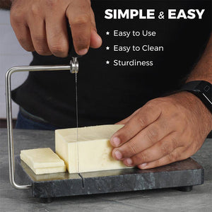 Handmade Marble Cheese Slicer-Cutting Board with Wire