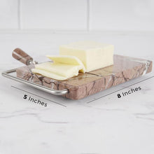 Load image into Gallery viewer, Handmade Marble Cheese Slicer-Cutting Board with Wire
