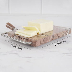 Handmade Marble Cheese Slicer-Cutting Board with Wire