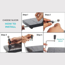 Load image into Gallery viewer, Handmade Marble Cheese Slicer-Cutting Board with Wire
