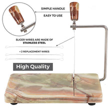 Load image into Gallery viewer, Handmade Marble Cheese Slicer-Cutting Board with Wire
