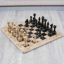 Load image into Gallery viewer, RADICALn Coral and Black 15 Inches High Quality Marble Full Chess Set
