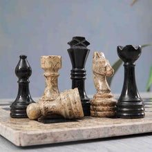 Load image into Gallery viewer, RADICALn Coral and Black 15 Inches High Quality Marble Full Chess Set
