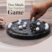 Load image into Gallery viewer, Peg Solitaire 10” Marble Puzzle Game, Marble Peg Solitaire Board Game, Marble Solitaire Puzzle
