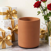 Load image into Gallery viewer, Terracotta Kitchen Utensil Holder 6.5" Inch Natural Clay Utensil Crock for Countertop, Spatula, Spoon &amp; Cutlery Organizer, Farmhouse Kitchen Cooking Decor &amp; Storage Container
