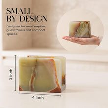 Load image into Gallery viewer, Marble Mini Napkin Holder, 3" x 4" Inch Natural Stone Upright Holder for Paper Napkins on Kitchen Counter, Dining Table or Home Bar, Halloween Cocktail Bar
