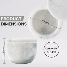 Load image into Gallery viewer, Marble Salt Cellar Big with Magnetic Lid Handmade Kitchen Salt &amp; Spice Container
