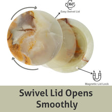 Load image into Gallery viewer, Marble Salt Cellar Big with Magnetic Lid Handmade Kitchen Salt &amp; Spice Container
