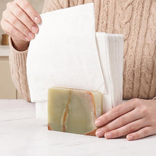 Load image into Gallery viewer, Marble Mini Napkin Holder, 3" x 4" Inch Natural Stone Upright Holder for Paper Napkins on Kitchen Counter, Dining Table or Home Bar, Halloween Cocktail Bar
