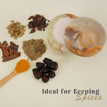 Load image into Gallery viewer, Marble Salt Cellar Big with Magnetic Lid Handmade Kitchen Salt &amp; Spice Container
