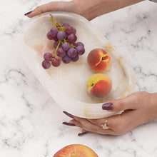 Load image into Gallery viewer, Radicaln Tray with Legs 10" Decorative Bathroom Vanity Tray decorative tray, Natural Stone, Marble Oval Tray, Pedestal Tray, Elegant Home Decor
