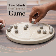 Load image into Gallery viewer, Peg Solitaire 10” Marble Puzzle Game, Marble Peg Solitaire Board Game, Marble Solitaire Puzzle
