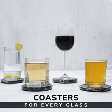 Load image into Gallery viewer, Premium Marble Depth Design Coaster Plates Set of 4 Luxury Table Coasters, Marble Coasters
