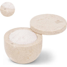 Load image into Gallery viewer, Marble Salt Cellar Big with Magnetic Lid Handmade Kitchen Salt &amp; Spice Container

