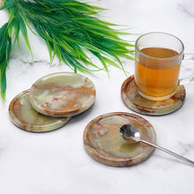 Load image into Gallery viewer, Premium Marble Depth Design Coaster Plates Set of 4 Luxury Table Coasters, Marble Coasters
