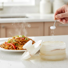 Load image into Gallery viewer, Radicaln Salt Cellar Marble salt jar with lid and serving spoon
