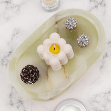 Load image into Gallery viewer, Radicaln Tray with Legs 10" Decorative Bathroom Vanity Tray decorative tray, Natural Stone, Marble Oval Tray, Pedestal Tray, Elegant Home Decor
