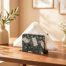 Load image into Gallery viewer, Marble Mini Napkin Holder, 3" x 4" Inch Natural Stone Upright Holder for Paper Napkins on Kitchen Counter, Dining Table or Home Bar, Halloween Cocktail Bar
