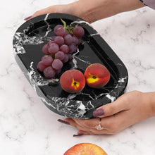 Load image into Gallery viewer, Radicaln Tray with Legs 10" Decorative Bathroom Vanity Tray decorative tray, Natural Stone, Marble Oval Tray, Pedestal Tray, Elegant Home Decor
