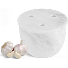 Load image into Gallery viewer, Marble Handcrafted Garlic Keepers Natural Marble Garlic Storage Jar Garlic Container for Counter
