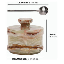 Load image into Gallery viewer, Radicaln Salt Cellar Marble salt jar with lid and serving spoon
