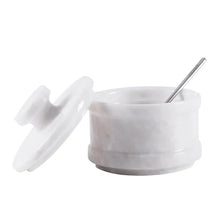 Load image into Gallery viewer, Radicaln Salt Cellar Marble salt jar with lid and serving spoon
