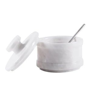 Radicaln Salt Cellar Marble salt jar with lid and serving spoon