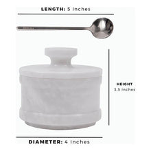 Load image into Gallery viewer, Radicaln Salt Cellar Marble salt jar with lid and serving spoon
