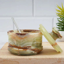 Load image into Gallery viewer, Radicaln Salt Cellar Marble salt jar with lid and serving spoon
