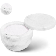 Load image into Gallery viewer, Marble Salt Cellar Big with Magnetic Lid Handmade Kitchen Salt &amp; Spice Container
