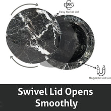 Load image into Gallery viewer, Marble Salt Cellar Big with Magnetic Lid Handmade Kitchen Salt &amp; Spice Container
