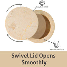 Load image into Gallery viewer, Marble Salt Cellar Big with Magnetic Lid Handmade Kitchen Salt &amp; Spice Container
